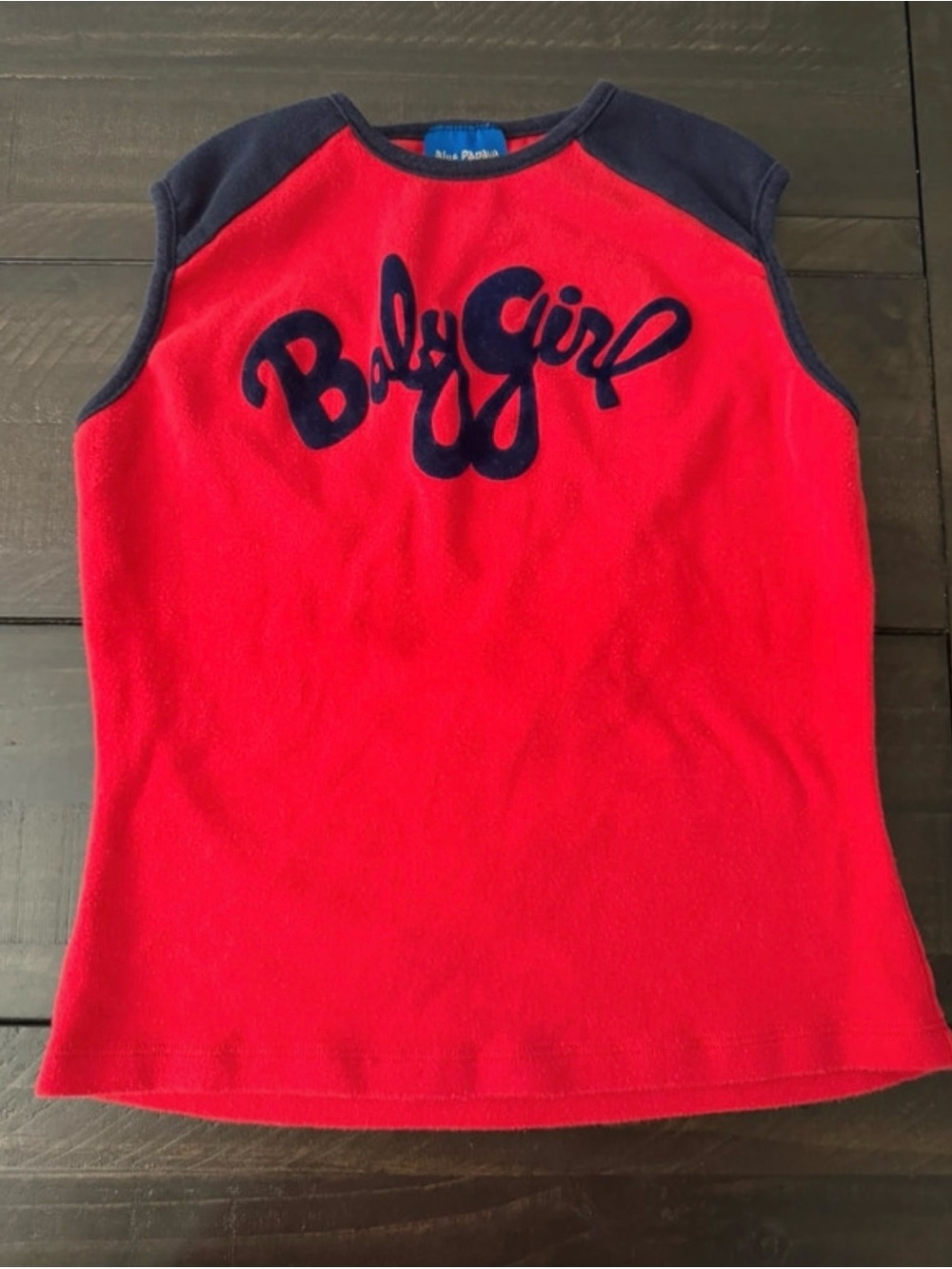 Blue Papaya - Red & Navy Sleeveless Top - Baby Girl Logo